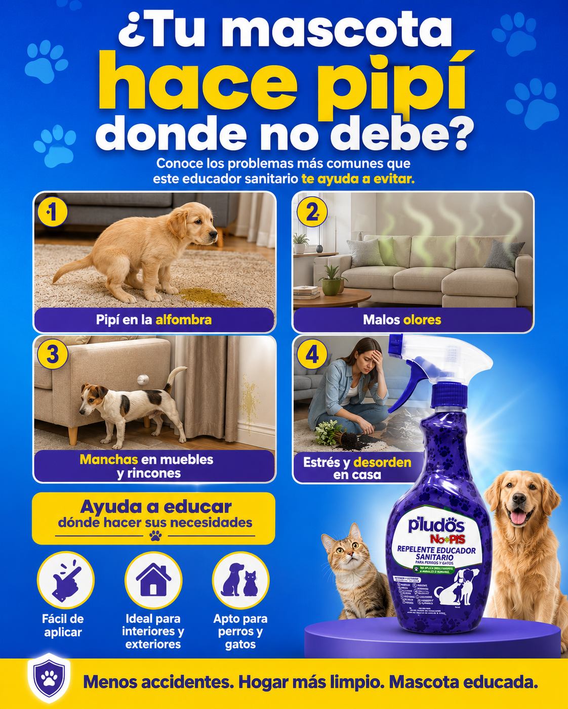 Problemas comunes que evita el educador sanitario: pipí en la alfombra, malos olores y manchas